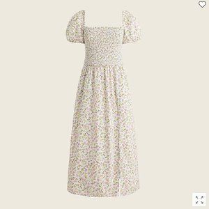 J crew Short-sleeve smocked dress in meadow floral, Size M (New with tag)